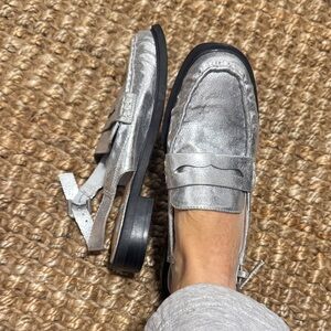 DV by Dolce Vita Metallic Silver Loafers